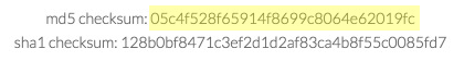 MD5 checksum for download Verifying MD5 value