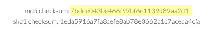 MD5 checksum for download Verifying MD5 value