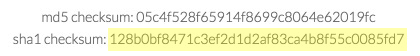SHA1 checksum for download Verifying SHA1 value