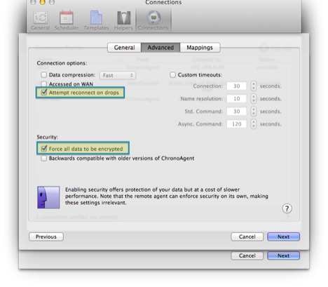 Connect to NoIP host Enter NoIP hostname in ChronoSync