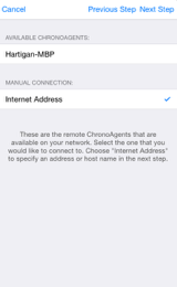 Connect to your ChronoAgent Connect to your Mac via Internet Address