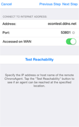 Enter port and hostname Connect to your Mac via Internet