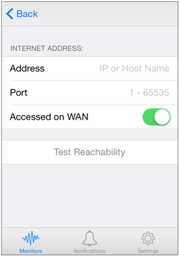 The Internet Address screen Set IP Address of agent