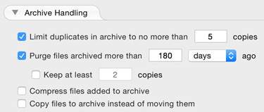 Archive Handling Enable Archiving