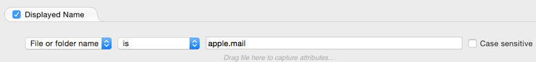 Set Displayed Name rule to Apple mail mail rule setup