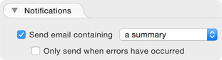 Receive a sync summary via email Email notifications of synchronizations