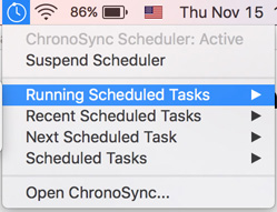 System menu View scheduled sync progress