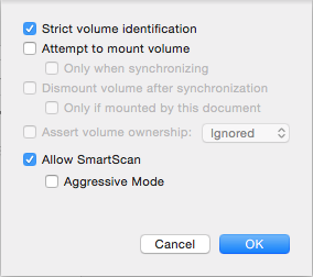 SmartScan options SmartScan Target Options
