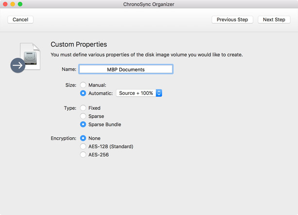 properties disk image properties