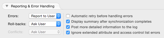 Dealing with errors and warnings Reporting & Error Handling Option