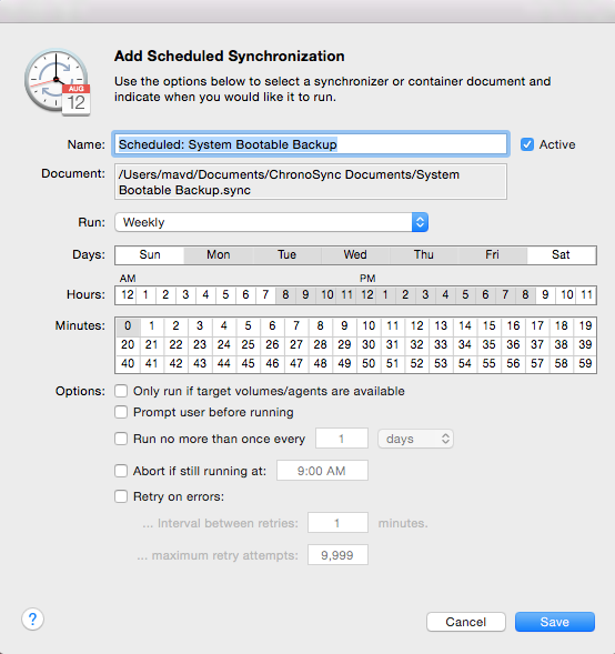 Add Scheduled Backup Schedule Bootable Backup