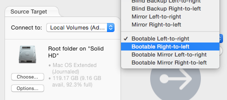 Bootable operation Bootable Right to Left