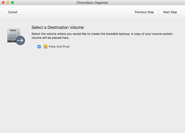 select destination select your destination volume