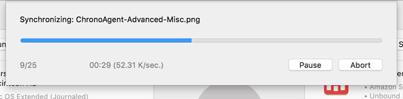 Sync in session Sync progress