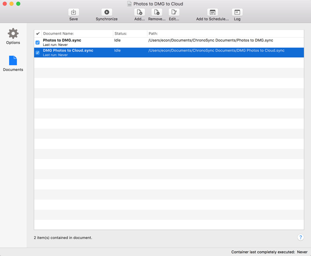 chronosync move files