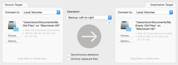 The Setup panel Set up synchronization