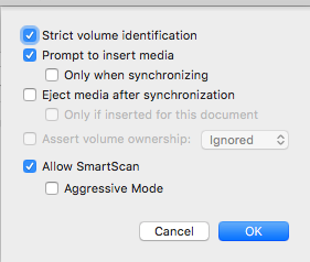 ChronoSync target options Target options