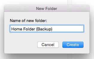 Name new folder Create new folder
