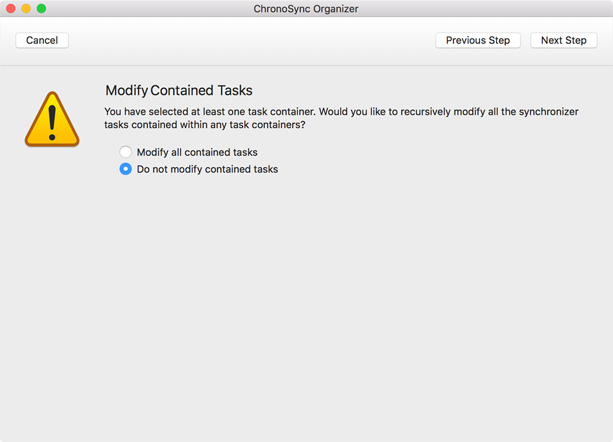 Recursively modify tasks Modify contained tasks