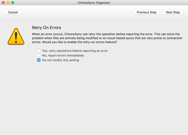 retry on errors retry on errors option
