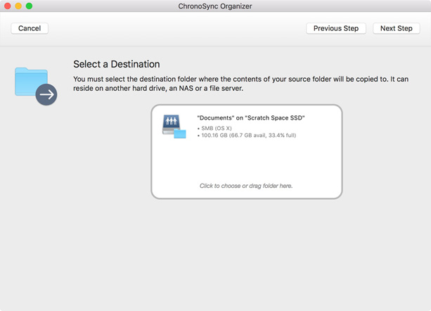 select destination select your destination folder