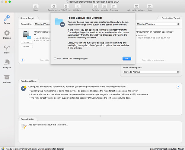 Assistant setup complete Task created