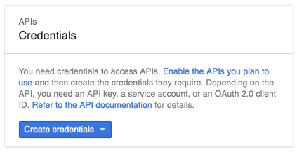 Credentials Create Credentials