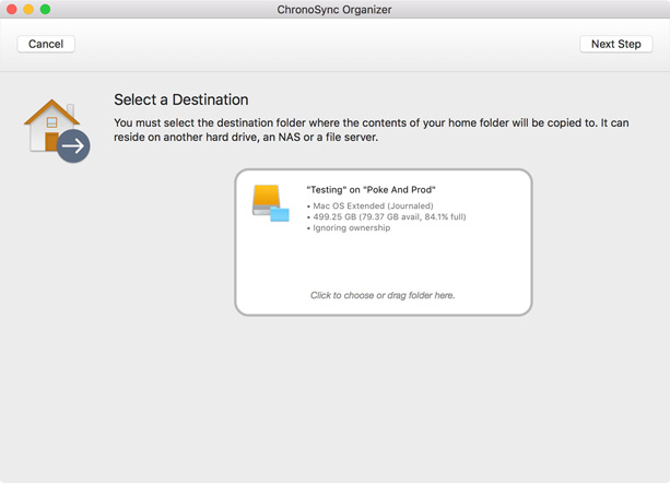 Choose your destination folder Select a destination