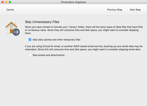 Choose files to skip Skip unnecessary files