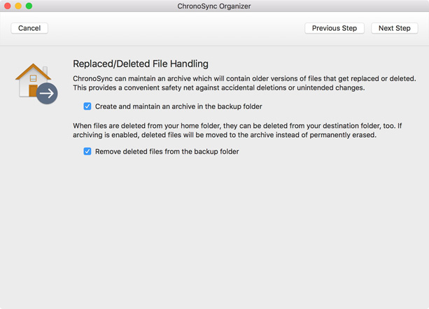 Deleted file handling Maintain an Archive