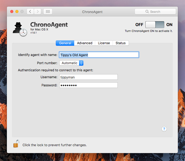 ChronoAgent General Preferences Rename ChronoAgent