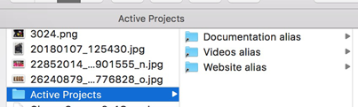 Alias projects Alias subfolders