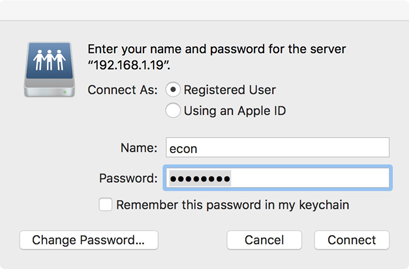 Provide Name and Password Authenticate for server access