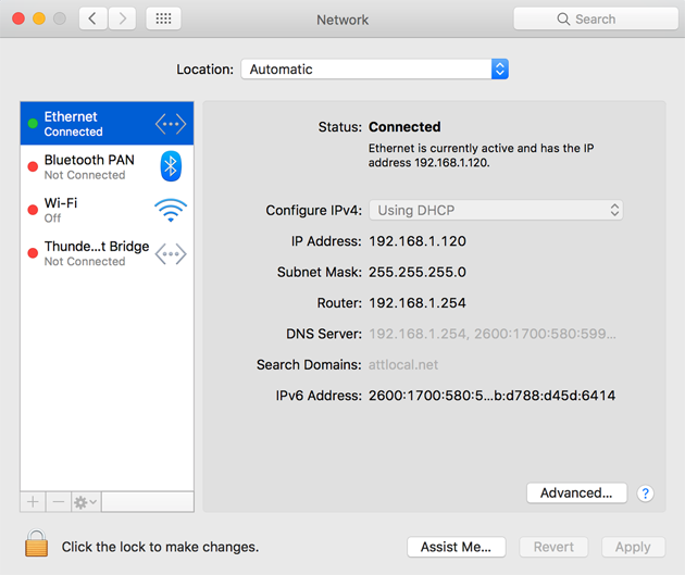 Connected Ethernet Checking if Ethernet is connected