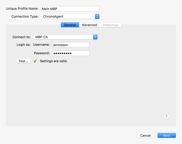 Connect to ChronoAgent Connecting to ChronoAgent