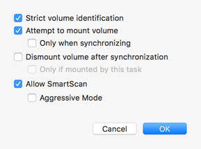 Prompt to insert media Mount options in Setup panel