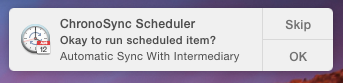 Scheduled sync prompt Prompt to run scheduled sync