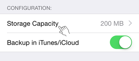Edit Storage Capacity Tap on Storage Capacity