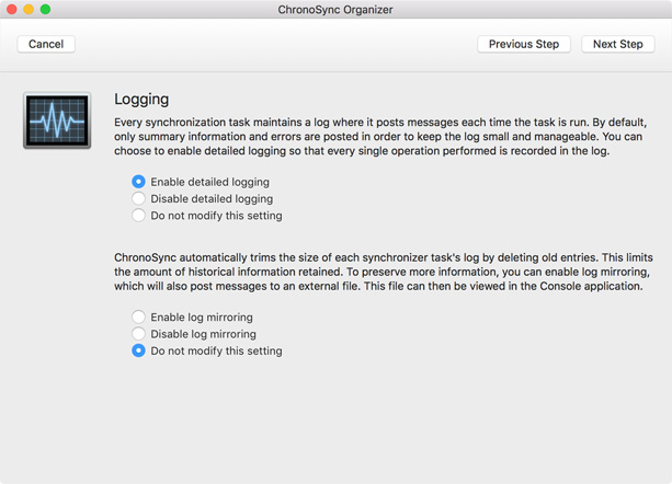 Logging Enable logging and mirroring