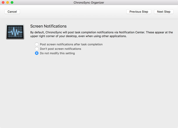 Screen Notifications Enable screen notifications