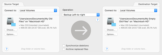 Targets for first task First task setup