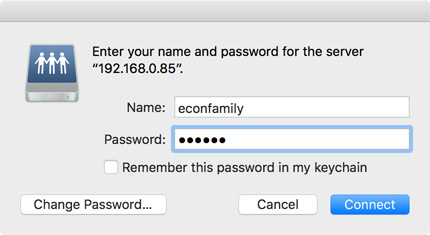 Provide Name and Password Authenticate for server access