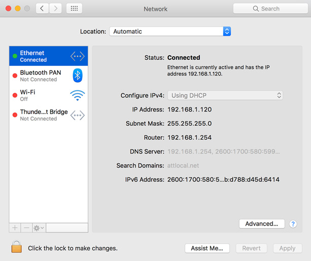 Connected Ethernet Checking if Ethernet is connected