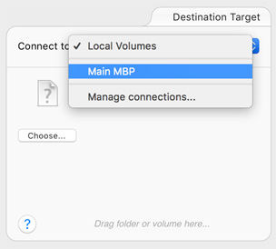 Select your target Navigate to desired drive and folder