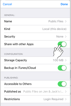 Share with other apps Share with other iOS apps
