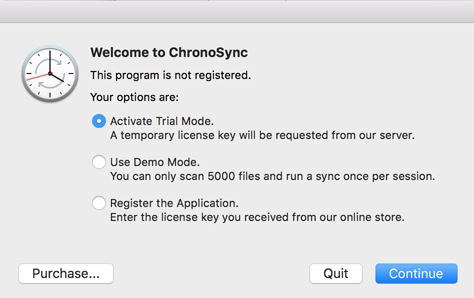 Choose register option Activate Trial Mode